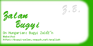 zalan bugyi business card